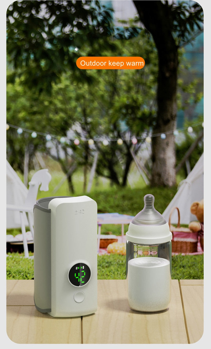 Portable Baby Bottle Warmer | USB Rechargeable Milk Warmer & Insulated Bottle Heating Bag