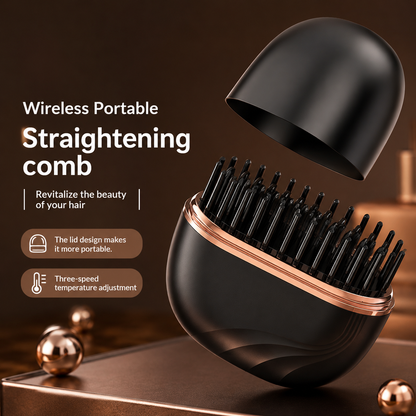 Mini Rechargeable Hair Straightening Comb™ | Portable Cordless Hair Straightener | Hypenox