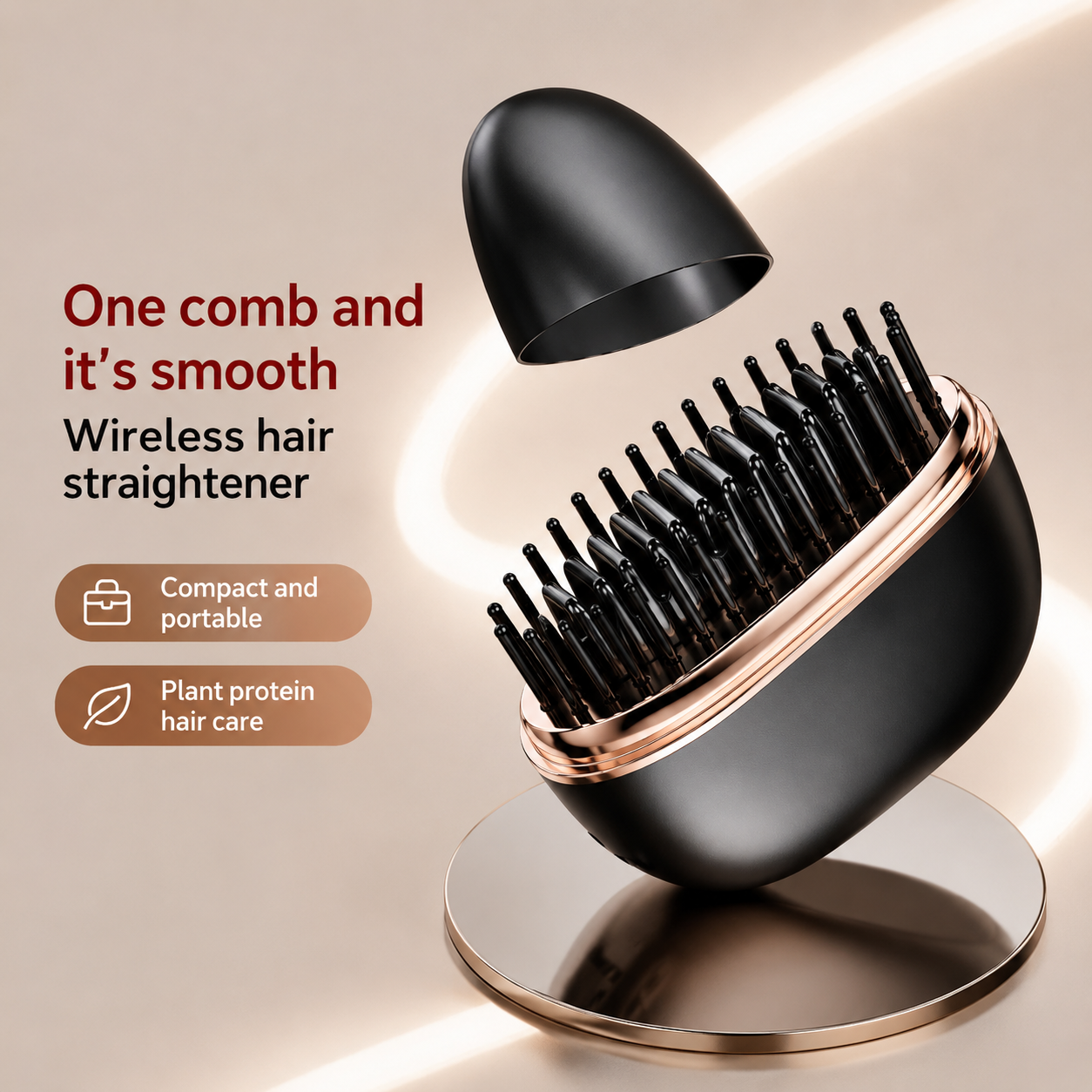 Mini Rechargeable Hair Straightening Comb™ | Portable Cordless Hair Straightener | Hypenox