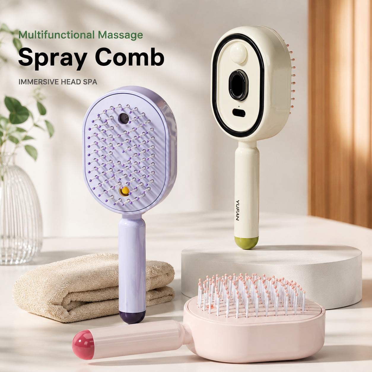 Electric Spray Massage Hair Brush™ | Anti-Static Atomizing Comb | Hypenox